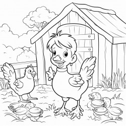 un poulailler au mileu dun prs sans animaux