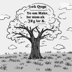 color by number coloring poage of a tree in a meadow with text that reads it okay to make mistakes