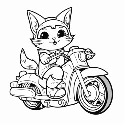 un chat sur une moto