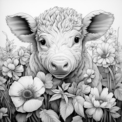 4 leaf clover with cow pig chicken goat rabbit and lamb