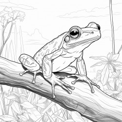 realistic tree frog in nature