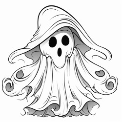 bonechilling specter a ghost bringing cold dreadcoloring page halloween themed