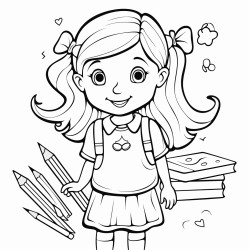 ai coloring sheets of an elementary school