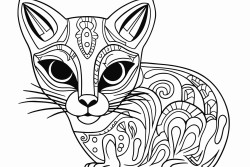 can you create a coloring sheet of an alebrije that has elements of a panther a snake a butterfly and a red panda