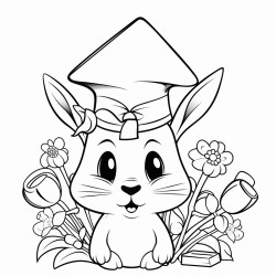 graduation hat with bunny ears on it and a pot of honey next to it