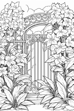 fantasy garden gates flowers