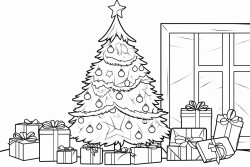 christmas tree and few gifts around