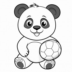 panda playing with ball