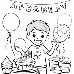 a happy birthday sign say happy birthday andre  and soccer balls and all sorts