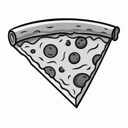 a single pizza slice in bold lines
