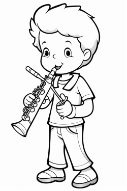 juste une clarinette  colorier pour un enfant