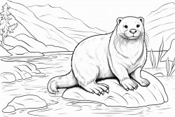 river with otter and trout