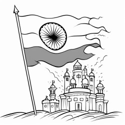 generate an image with indian flag and lgbtq flag cross flying  and written on top happy 15th of august