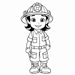 girl cartoon firefighter