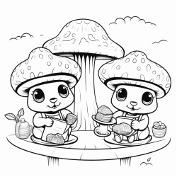 mushroom pets at a picnic