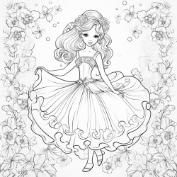 ballerina with a floral backdrop