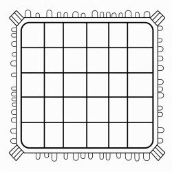 top view outlined square field with fences