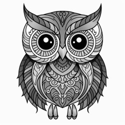 an owl with bright colors