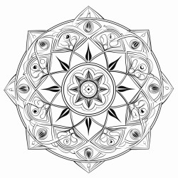 celestial harmony mandala  mandala featuring interlocking stars and celestial motifs