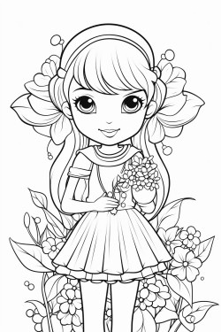 cute girlfairy elf garden flower