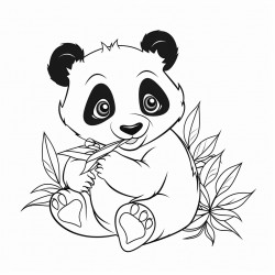 panda eats leaves