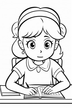 a girl taking a test with a worried look on her face