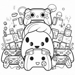 kawaii style gamer theme