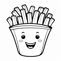 cute french fries with a caute face