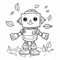 simple robot autumn leaves