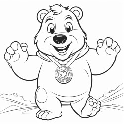 fat bear winning a gold medal