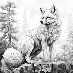 realistic fox in a forest shaking its paw