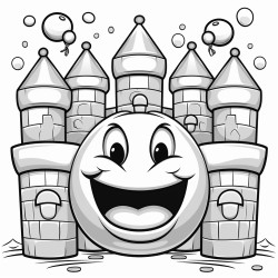 bouncy castle open gummy balloons smiley