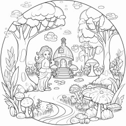 an enchanted forest with a mystical creature