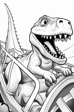 dinosaur on a rollercoaster