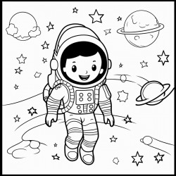 space coloring page