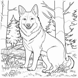 chien dans les bois