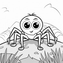 a cute spider on a hill