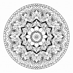 line drawing of intricate mandala no noise