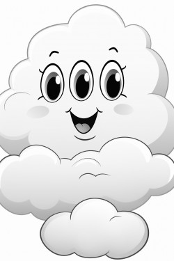 happy cloud a fluffy cloud with big eyes a wide smile and tiny hands