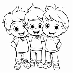 happy boy friends