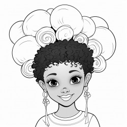 black girl with another puffs