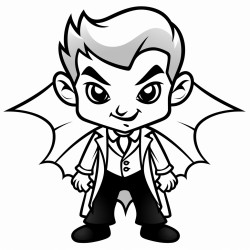 a vampire for a kids coloring book