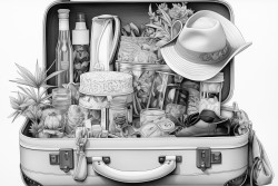 travel packing an open suitcase filled with clothing beauty products and travelsized accessories