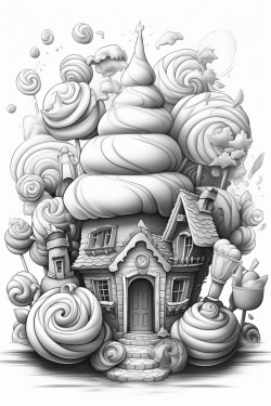 unicorn candyland a unicorn walking through a world made of sweets