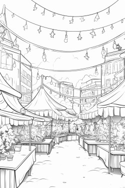 a bustling christmas market filled with stalls selling festive goods lights twinkling overhead and people enjoying the holiday spirit