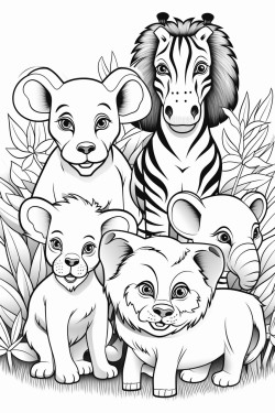 coloring book with animals for children