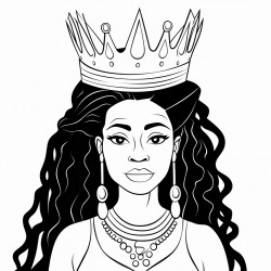 black woman queen with dreads