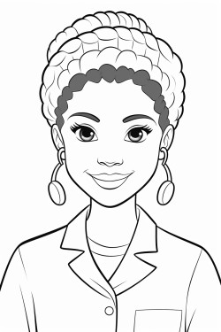 beautiful african american female doctor with braids styled into a neat professional bun