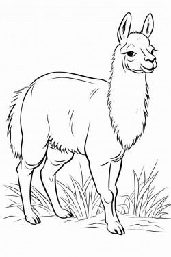 llama eating grass