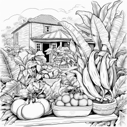 a banana in a beautiful garden
